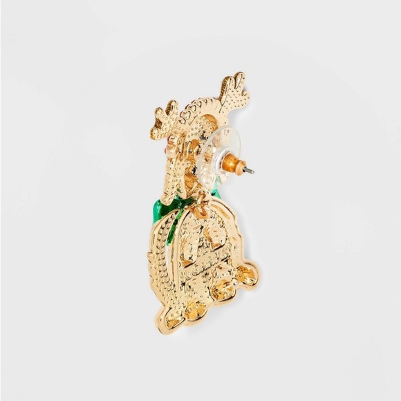 SUGARFIX by BaubleBar Home for the Paw-lidays Earrings  NWT Labradoodle Dog Bow - Picture 2 of 6